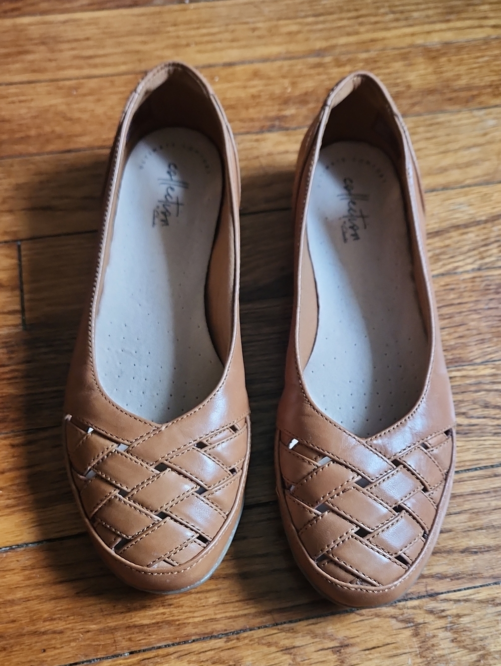 Clarks Woven Leather Flats